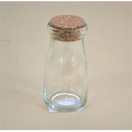 Üveg parafadugóval tejes 120gr magasság 9,5  szélesség 5cm