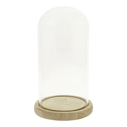 Üvegbúra fa talpon 10x20cm, natúr