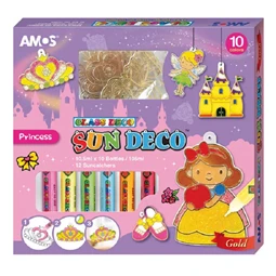 Üvegmatrica festék készlet AMOS 10x10.5ml festék + 12db Princess fényvarázs forma