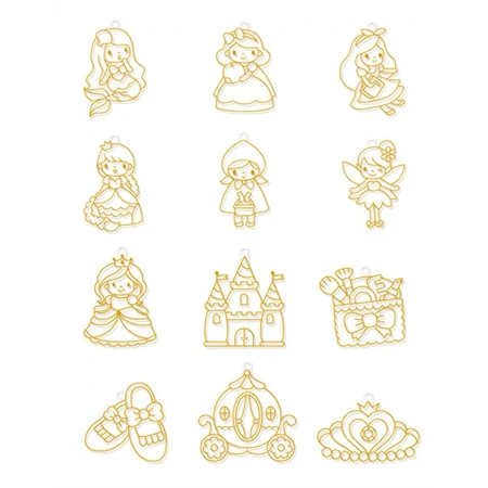 Üvegmatrica festék készlet AMOS 10x10.5ml festék + 12db Princess fényvarázs forma