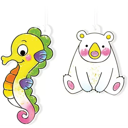 Üvegmatrica festék készlet AMOS 6x10.5ml+ 6db állatos fényvarázs forma