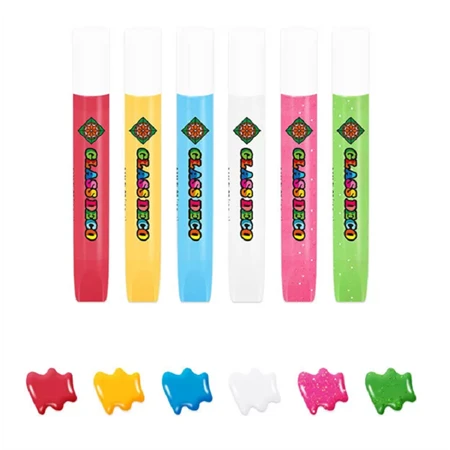 Üvegmatrica festék készlet AMOS 6x10.5ml+ 6db állatos fényvarázs forma