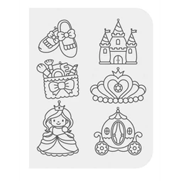 Üvegmatrica festék készlet AMOS 6x10,5ml+ 6db hercegnős fényvarázs forma