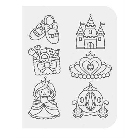 Üvegmatrica festék készlet AMOS 6x10,5ml+ 6db hercegnős fényvarázs forma