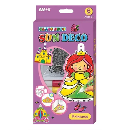 Üvegmatrica festék készlet AMOS 6x10,5ml+ 6db hercegnős fényvarázs forma