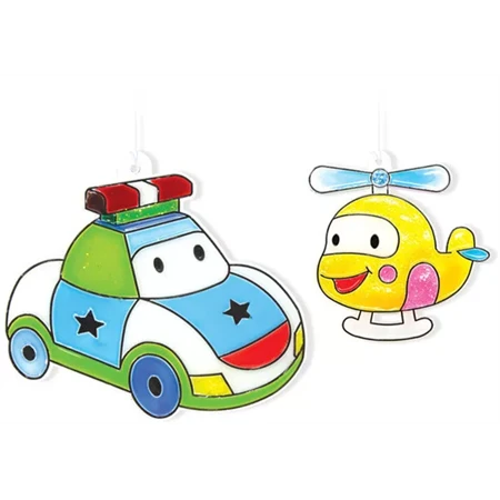 Üvegmatrica festék készlet AMOS 6x10.5ml+ 6db járműves fényvarázs forma