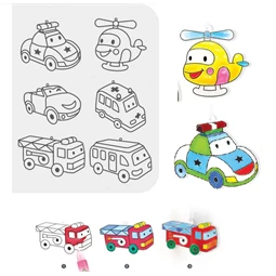 Üvegmatrica festék készlet AMOS 6x10.5ml+ 6db járműves fényvarázs forma