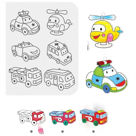 Üvegmatrica festék készlet AMOS 6x10.5ml+ 6db járműves fényvarázs forma