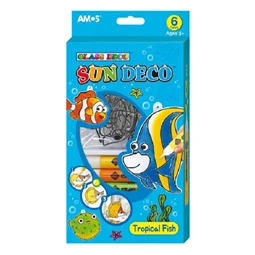 Üvegmatrica festék készlet AMOS 6x10.5ml festék + 6db trópusi halak fényvarázs forma