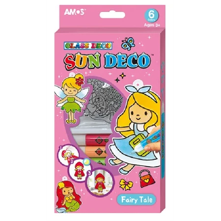 Üvegmatrica festék készlet AMOS 6x10.5ml festék + 6db tündérmesék fényvarázs forma