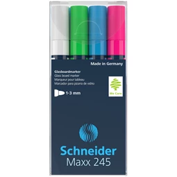 Üvegtábla marker, 1-3 mm, SCHNEIDER  Maxx 245, 4 különböző szín