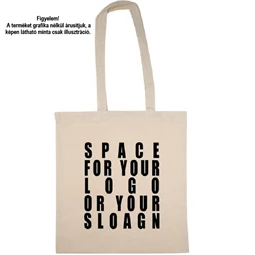 Vászontáska hosszúfülű 38x42x0,3cm 140g/m2 pamut, natúr