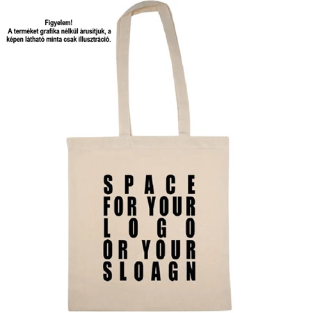 Vászontáska hosszúfülű 38x42x0,3cm 140g/m2 pamut, natúr