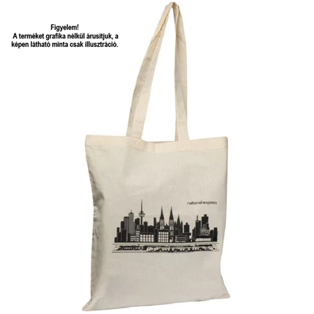 Vászontáska hosszúfülű 38x42x0,3cm 140g/m2 pamut, natúr