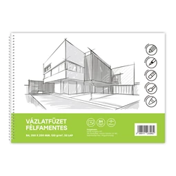 Vázlatfüzet B/4 Félfamentes 32 lap 120gr. Bluering
