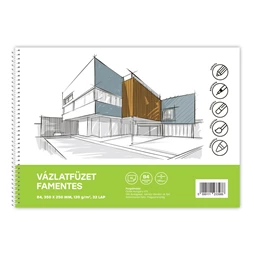 Vázlatfüzet B/4 famentes Bluering 32lap spirálos