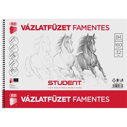 Vázlatfüzet B/4 famentes ICO STUDENT 32lap spirálos 160gr lapok