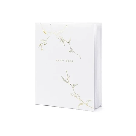 Vendégkönyv 22 oldalas 20x24,5cm fehér/arany