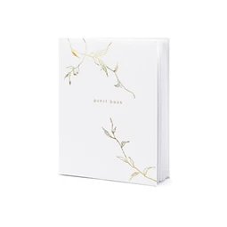 Vendégkönyv 22 oldalas 20x24,5cm fehér/arany