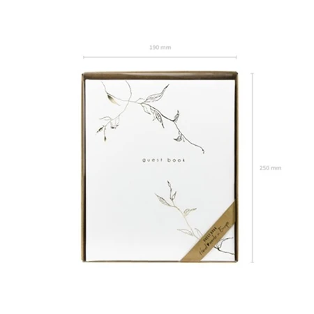 Vendégkönyv 22 oldalas 20x24,5cm fehér/arany