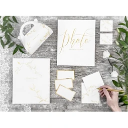 Vendégkönyv 22 oldalas 20x24,5cm fehér/arany