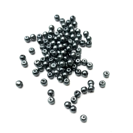 Viaszgyöngy 4mm hematit ( tekla )