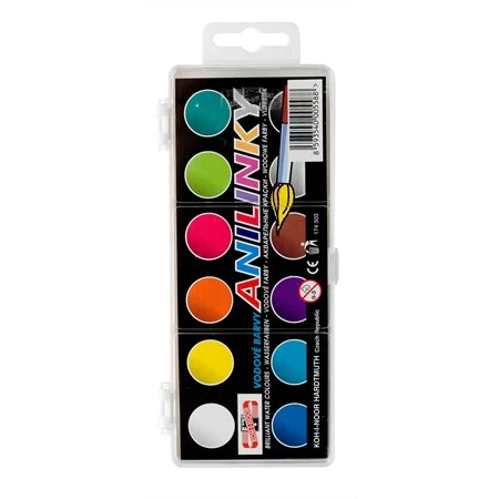 Vízfesték készlet 12db-os Anilinky  KOH-I-NOOR 174503 BRILLANT AQUARELL kerek