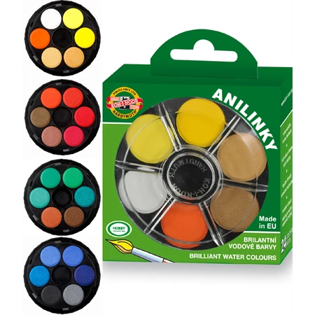 Vízfesték készlet 24db-os Anilinky KOH-I-NOOR 174507 BRILLANT AQUARELL kerek