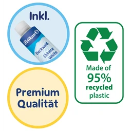 Vízfesték készlet 24db-os PELIKAN K24 Eco prémium iskolai vízfesték + 7,5 ml-es fedőfehér, 30mm-es festékgombok