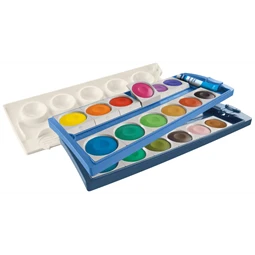Vízfesték készlet 24db-os PELIKAN K24 Eco prémium iskolai vízfesték + 7,5 ml-es fedőfehér, 30mm-es festékgombok