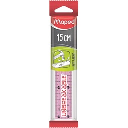 Vonalzó 15 cm MAPED Study Unbreakable műanyag, törhetetlen, vegyes színek