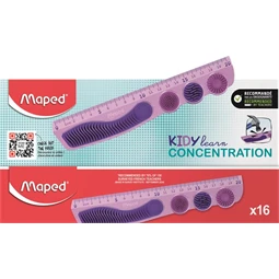 Vonalzó 20 cm MAPED Kidy Learn Concentration műanyag, lila