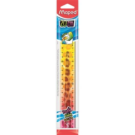 Vonalzó 20 cm MAPED Twist`n Flex, műanyag, törhetetlen Flex Decor Animals, vegyes színek