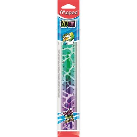 Vonalzó 20 cm MAPED Twist`n Flex, műanyag, törhetetlen Flex Decor Animals, vegyes színek