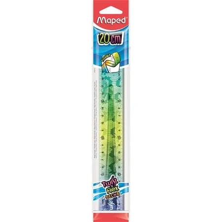 Vonalzó 20 cm MAPED Twist`n Flex, műanyag, törhetetlen Flex Decor Animals, vegyes színek