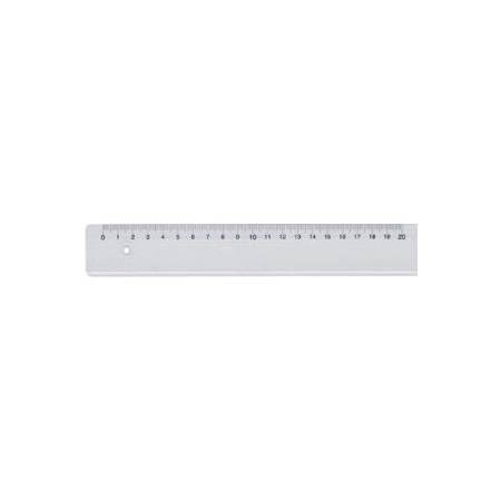 Vonalzó 20 cm műanyag, átlátszó