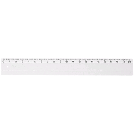 Vonalzó 20 cm műanyag, átlátszó
