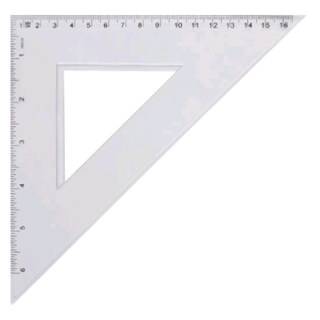 Vonalzó háromszög 45° 24 cm-es nagy