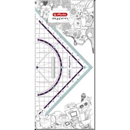 Vonalzó háromszög HERLITZ Geometriai 25 cm, 3 színben vegyesen, 1db