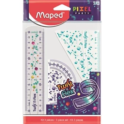 Vonalzó készlet 3db-os MAPED Pixel Party Twist`n Flex törhetetlen