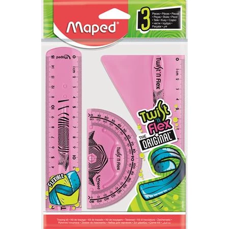 Vonalzó készlet 3db-os MAPED Twist`n Flex törhetetlen