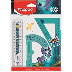 Vonalzó készlet 3db-os MAPED törhetetlen, Dragon sárkány