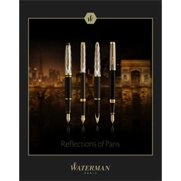 WATERMAN Expert Deluxe REFLECTIONS OF PARIS golyóstoll fekete test+arany-ezüst klipsz