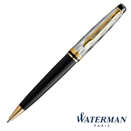 WATERMAN Expert Deluxe REFLECTIONS OF PARIS golyóstoll fekete test+arany-ezüst klipsz
