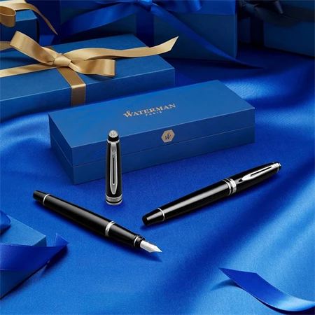WATERMAN Expert III. töltőtoll lakk fekete test+ezüst klipsz