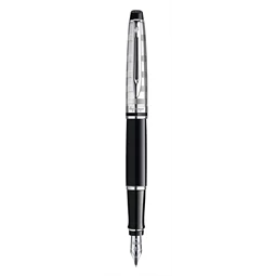 WATERMAN Expert töltőtoll fekete + cizellált ezüst felső