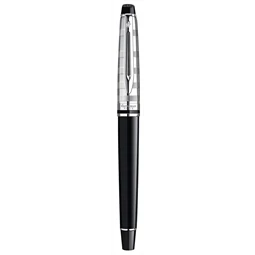WATERMAN Expert töltőtoll fekete + cizellált ezüst felső