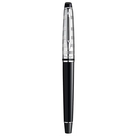 WATERMAN Expert töltőtoll fekete + cizellált ezüst felső