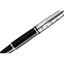 WATERMAN Expert töltőtoll fekete + cizellált ezüst felső