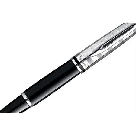WATERMAN Expert töltőtoll fekete + cizellált ezüst felső
